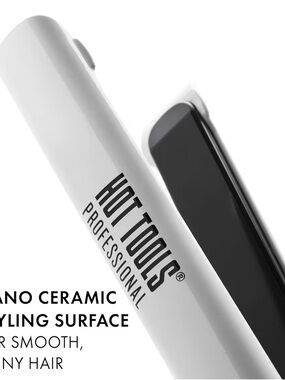 Hot Tools Professional White Ceramic Flat Iron - Sleek Styling